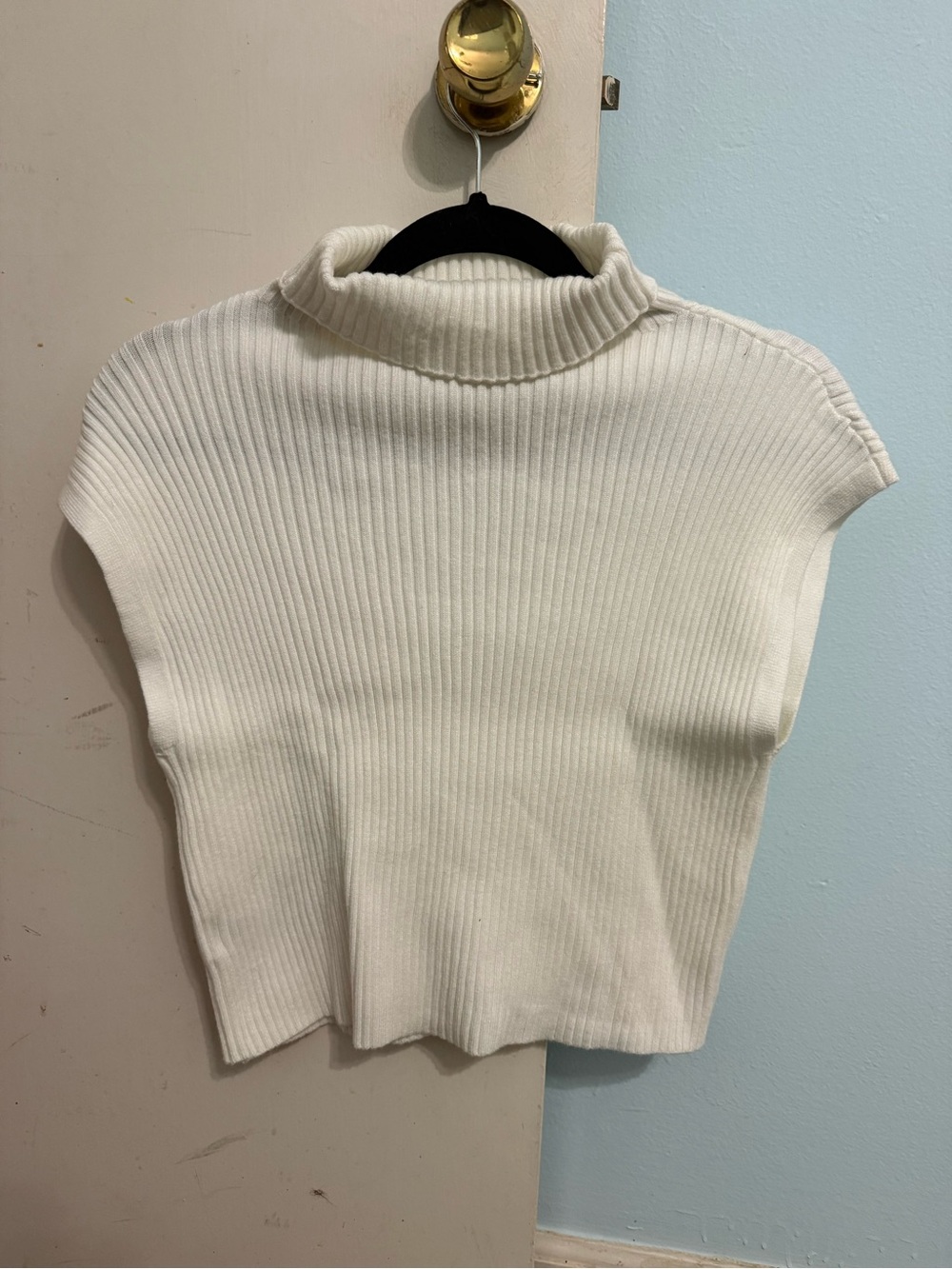 SHEIN White Cutoff Turtle Neck Sweater
